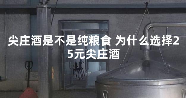 尖庄酒是不是纯粮食 为什么选择25元尖庄酒